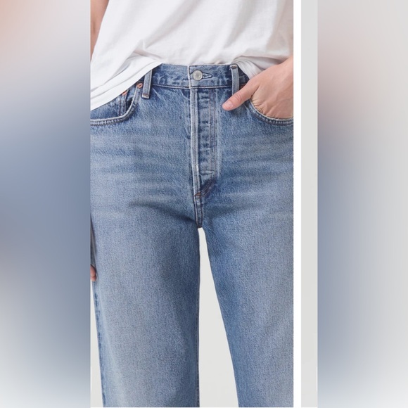 Agolde Fran Jean Low Slung Easy Straight Jeans in FORCE - Picture 3 of 6